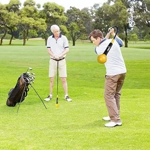 Greatlizard Golf Swing Training Aid Golf Swing Trainer Aid Golf Practice Warm-Up Stick for Strength Flexibility and Tempo Training Golf Accessories for Men and Women Black 48" - Golf swing trainer warm-up stick