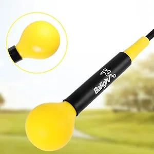 Greatlizard Golf Swing Training Aid Golf Swing Trainer Aid Golf Practice Warm-Up Stick for Strength Flexibility and Tempo Training Golf Accessories for Men and Women Black 48" - weighted head
