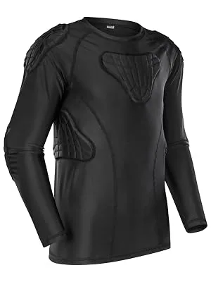 TUOY Youth Boys Padded Compression Shirts Rib Chest Protector Shirt Long Sleeve Shirt YL(Chest:28.5-30.5") - long