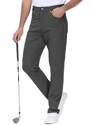 Rdruko Men's Stretch Golf Pants Lightweight Work Casual Pants with Pockets Navy 36 - mens golf pants
