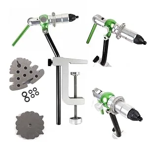 M MAXIMUMCATCH Maxcatch Rotary Fly Tying Vise Alloy Travel Vise TVC Green Fly Vise - fly tying vise
