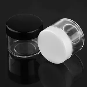 Accmor 15 Pieces Empty Clear Plastic Sample Containers with Lids 10/15/ 20 Gram Size Cosmetic Pots Jars with 5 Pieces Mini Spatulas Multi-colored - product information 2