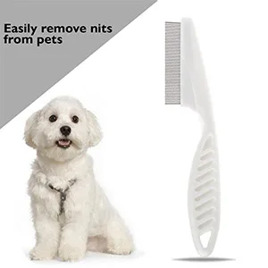 1 Piece Metal Hair Nit Comb With Long Handle Remove Head Nits Fine Metal Tooth Nit Comb For Adults Kids And Pets (White) - product information 3