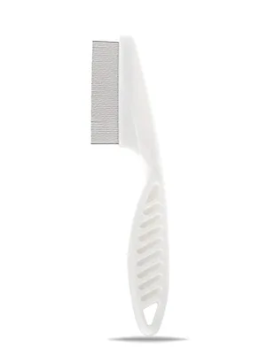 1 Piece Metal Hair Nit Comb With Long Handle Remove Head Nits Fine Metal Tooth Nit Comb For Adults Kids And Pets (White) - product information 4
