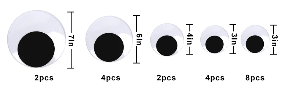 DECORA 6 Inch Large Wiggle Googly Eyes with Self Adhesive for Crafts Set of 4 Cd171s1p4 - product information 2