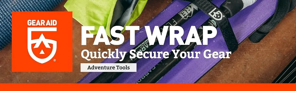 GEAR AID  Fast Wrap Keeps Camping Gear Organized and Secure with Adjustable, Cinch-and-Stick Straps with D-Ring, Available in 12, 14, 18 Length 4 Wraps  x 24, Fast Wrap - Fast wrap adventure tools header