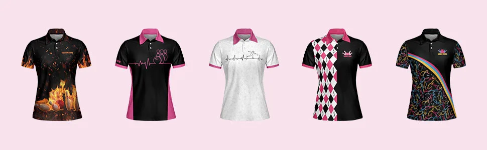 LASFOUR Personalized Eagle American Flag Bowling Shirts for Women, Custom Quick-Dry Bowling Team Polo Shirts for Women Dt30 - bowling shirts for women retro