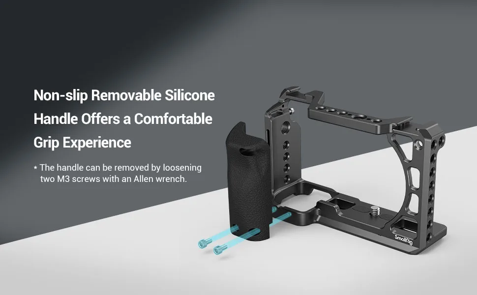 SmallRig Cage with Silicone Handgrip & Cold Shoe for Sony a6100, a6300, a6400 - 3164 - 3164