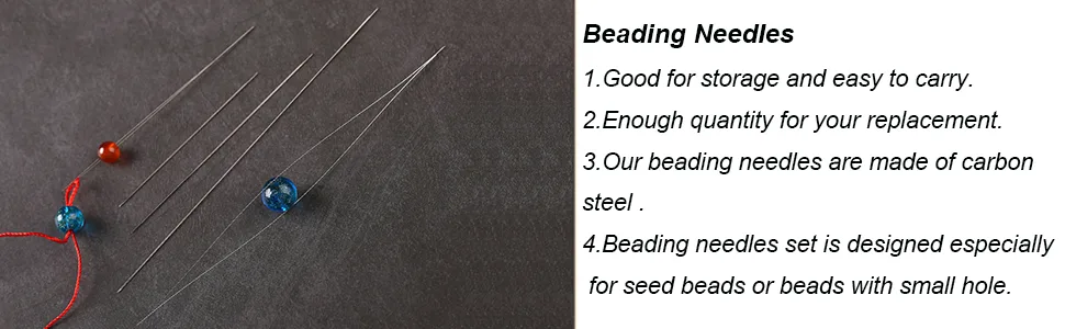 18 Pieces Beading Needles, 6 Sizes Seed Beads Needles Big Eye Beading Needles Collapsible Beading Needles Set for Jewelry Making with Needle Bottle - Embroidery Beading