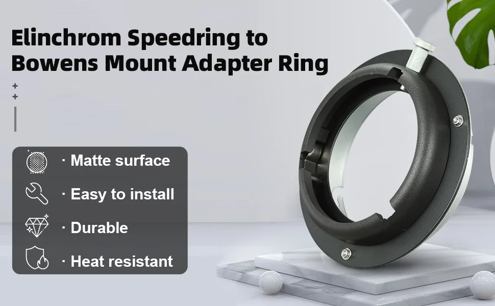 SUPON Elinchrom Speedring to Bowens Mount Interchangeable Converter Adapter Ring for Photo Studio Flash Speedlite Strobe Monolight - product information 12