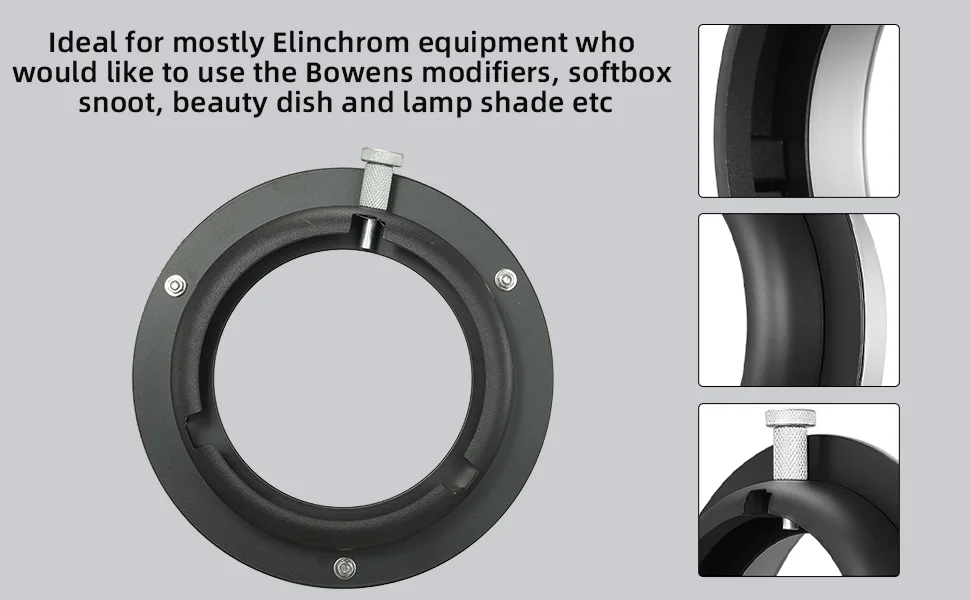 SUPON Elinchrom Speedring to Bowens Mount Interchangeable Converter Adapter Ring for Photo Studio Flash Speedlite Strobe Monolight - product information 13