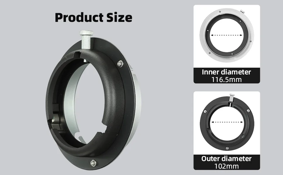 SUPON Elinchrom Speedring to Bowens Mount Interchangeable Converter Adapter Ring for Photo Studio Flash Speedlite Strobe Monolight - product information 14