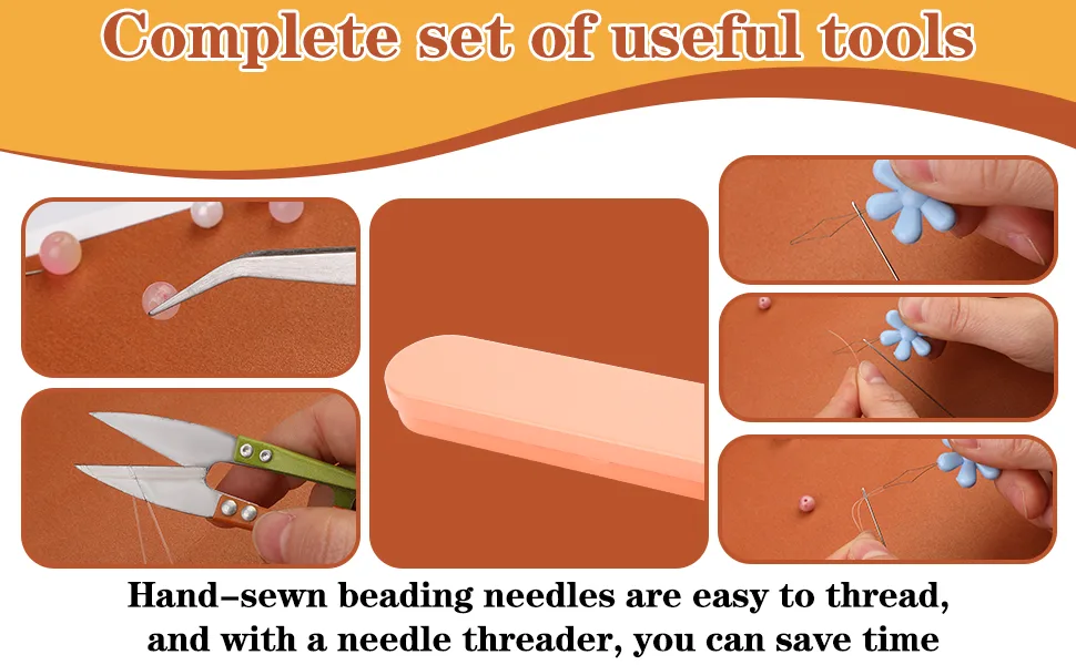 58 Pcs Beading Needles Set,50 Pcs Long Straight Beading Thread Needles, 8 Pcs Big Eye Beading Needles with Threader, Needle Bottle, Yarn Scissors,Tweezers for Bracelets and Jewelry Making - Beading Needles Set