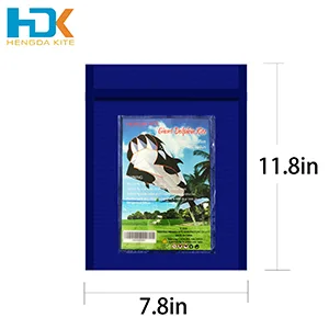 Hengda KITE-3D Kite for Kids & Adults, Huge Frameless Soft Parafoil Giant Black Dolphin Orcas Whale Breeze Kite - package