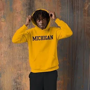 NCAA Officially Licensed College - University Team Color Arch Logo Hoodie Medium Michigan Wolverines Navy - UGP Campus Apparel Underground Printing Couple Plants Funny Humor Tees