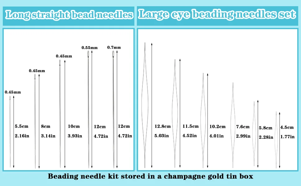 100 Pcs Beading Needles Set,75 Pcs Long Straight Beading Thread Needles 18 Pcs Big Eye Beading Needles with Threader, Needle Bottle, Yarn Scissors,Tweezers for Bracelets and Jewelry Making - Beading Needles Set