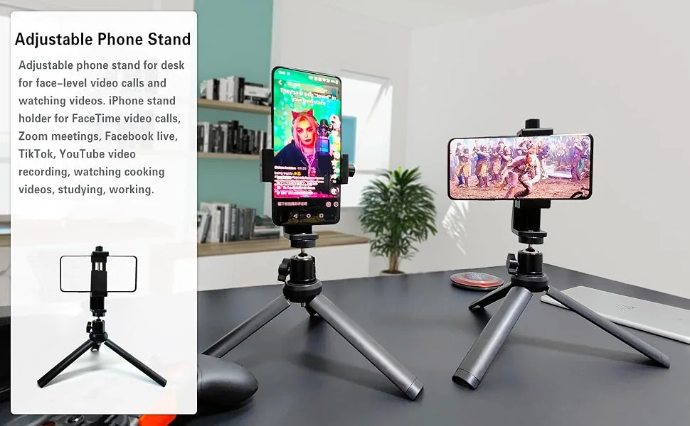 Teleprompter iPhone & Android, Double Phone Holder for Video Recording, Neewer Teleprompter Kit, The Collapsing Design Allows for Easy Storage and Transport. - Adjustable Phone Stand