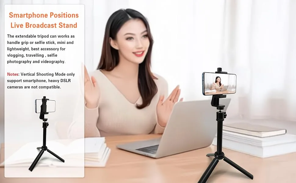 Teleprompter iPhone & Android, Double Phone Holder for Video Recording, Neewer Teleprompter Kit, The Collapsing Design Allows for Easy Storage and Transport. - Smartphone Positions Live Broadcast Stand