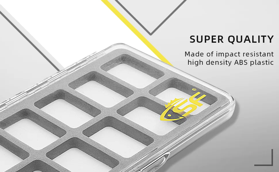 SF Slim Fly Box for Fly Fishing Super Thin Fishing Boxes Clear 18 Compartments for Fly Hooks Fly Tying Beads Clear-18 Compartments Large - fly boxes