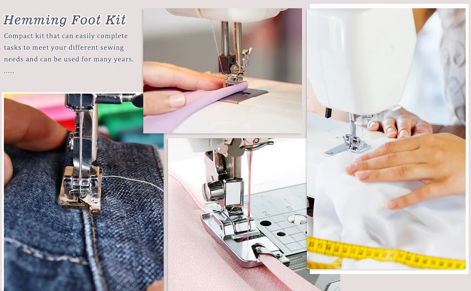 6 Pcs Rolled Hem Presser Foot, Hemming Foot Kit for Sewing Rolled Hemmer Presser Foot for Singer, Brother, Janome, Home Multifunctional Sewing Machine 6 sizes - product information 4