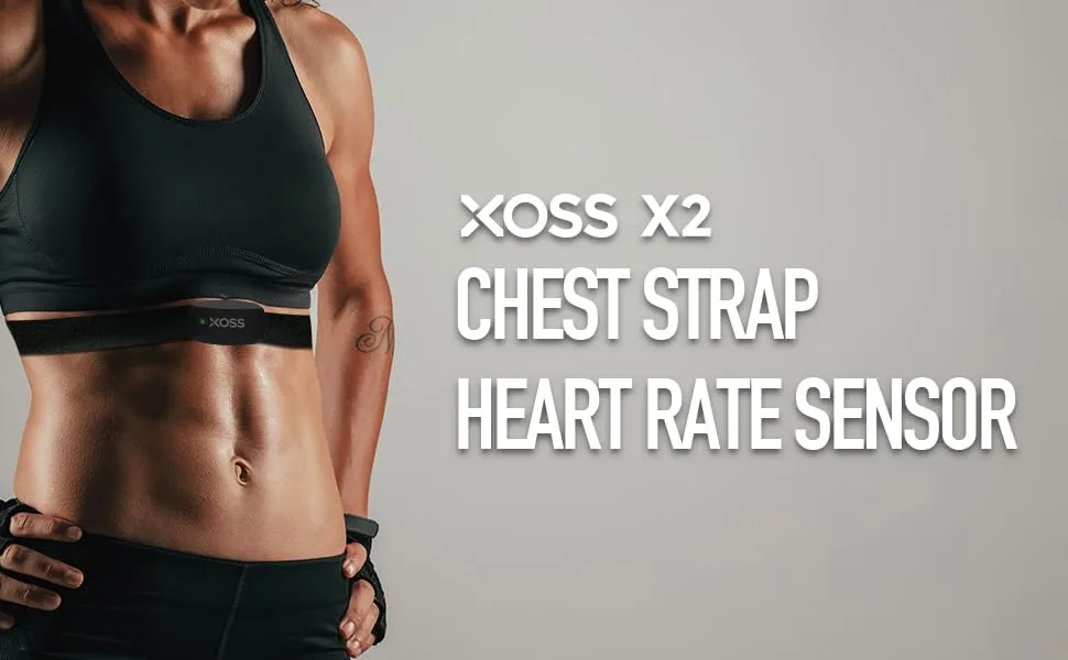 XOSS Heart Rate Monitor Chest Strap Bluetooth 4.0 Wireless Heart Rate with Chest Strap Health Accessories (Black Bluetooth&ant+) X2 - 1200x600