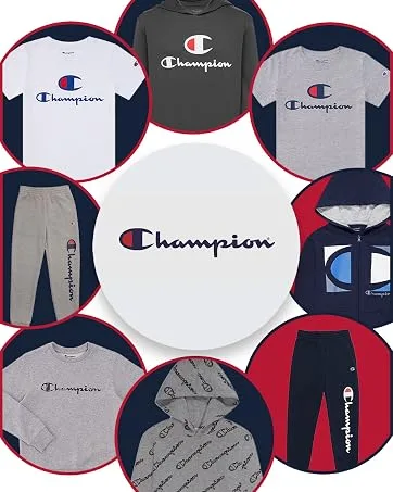 Champion Boys Short Sleeve Tee Shirt Chest Script Big and Little Boys Top Navy 6 - Champion Products
