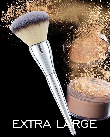 Concealer Brush MOGILAN Flat Concealer Brush Under Eye Mini Dual End Makeup Brush with Sponge Blender Stiff Tapered Synthetic Bristle for Eyebrows Eyelids Precision Concealer Blending Black - large powder brush