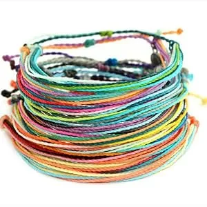 FANDOL Waxed Polyester Cord Wax-Coated Strings Waterproof Round Wax Coated Thread for Braided Bracelets DIY Accessories or Leather Sewing (Black) - DIY bracelet