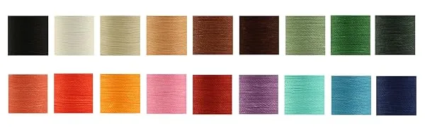 FANDOL Waxed Polyester Cord Wax-Coated Strings Waterproof Round Wax Coated Thread for Braided Bracelets DIY Accessories or Leather Sewing (Black) - variety of colors