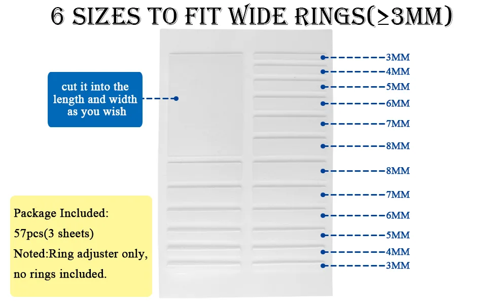 Ring Size Adjuster for Loose Rings Women 57pcs Invisible Transparent Ring Sizer Reducer Spacer Men Ring Fitter - size adjuster