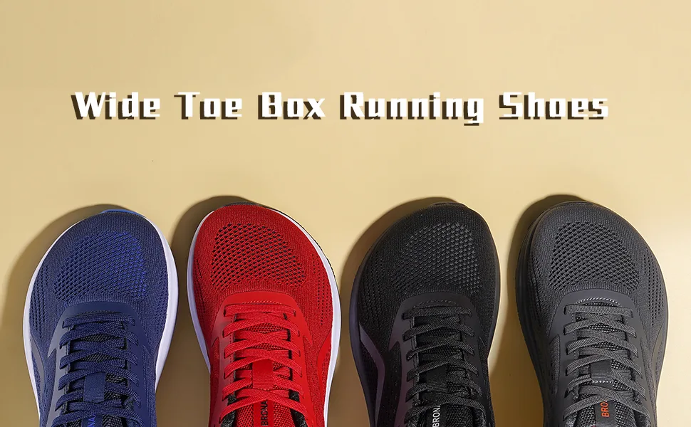 BRONAX Men's Wide Cushioned Supportive Road Running Shoes | Wide Toe Box | Rubber Outsole 11 Wide S71| Grey - Running shoes for men