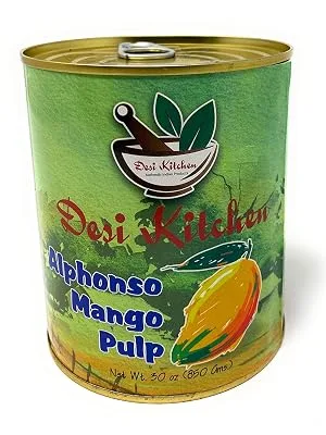 Desi Kitchen Mango Pulps Delicious flavor By Rani Foods Inc (Kesar Mango Pulp 30oz) - Alphonso Mango Pulp