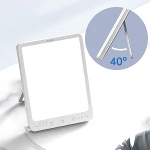 SUXIO Light Therapy Lamp - 10000 Lux Therapy Light, 3 Timing & Mode Happy Lamp, Touch Control Daylight Lamp with Memory Function, Portable Light Therapy Box for Home/Office Use Lift Mood USB-A - Happy Lamp