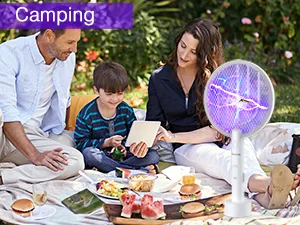 TMACTIME Electric Fly Swatter 4000V Bug Zapper Racket 2 in 1 Fly Zapper with USB Rechargeable Base and 3-Layer Safety Mesh for Bedroom Kitchen Patio and Outdoors 1PC - product information 13