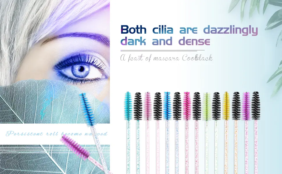 Elisel 100 PCS Disposable Mascara Brushes Crystal Eyelash Brushes Mascara Wands Applicator Eyelash Extensions Makeup Tools Eyebrow Brush (Pink) - product information 1