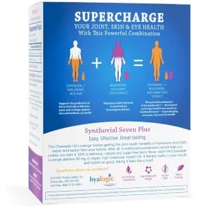 Hyalogic Synthovial Seven Hyaluronic Acid Liquid & Resveratrol Capsules - HA Joint Support - Vegan - 1 oz - hyalogic