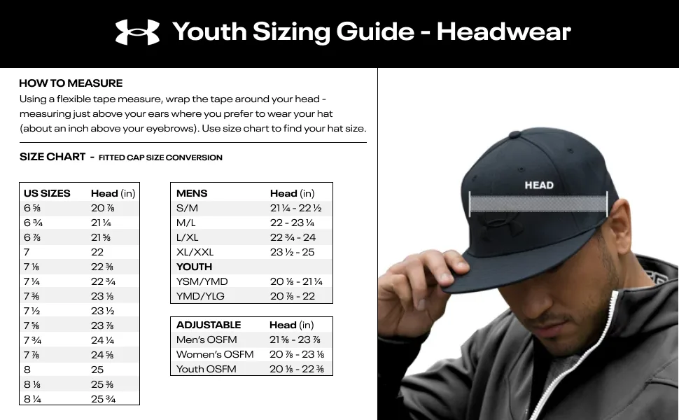 Under Armour Boys' Blitzing Cap Stretch Fit (003) Black / / Black Medium-Large - Youth Sizing Guide - Headwear