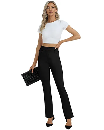 MoFiz Womens Capri Pants Lightweight Elastic Waist Golf Pants and Womens Work Pants with Pockets Ac-silver Gray X-Small - product information 7