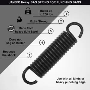 Jayefo Boxing Training Heavy Duty Bag Spring for Hanging Boxing Punching Bags - Up to 210 Pounds - Black - Hanging Spring