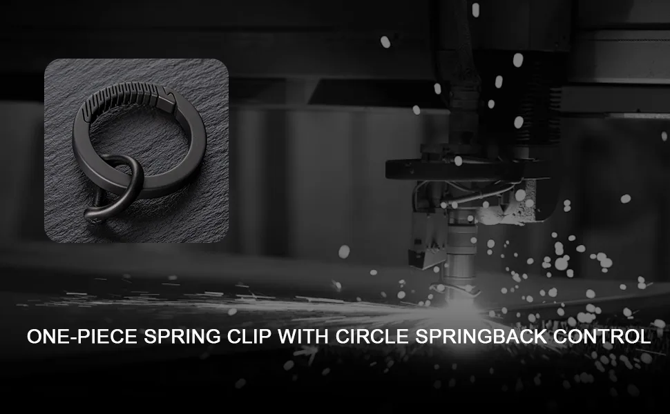 TISUR Titanium Round Carabiner Clip,Spring Hook Key Ring,Small Keychain Carabiner,with D-Ring for Keys Black Carabiner Key Clip - titanium keychain