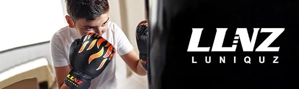 Luniquz Kids Boxing Gloves for Punching Bag Training, 4 6 8OZ Kickboxing Sparring MMA Gloves, 6oz Black - product information 1