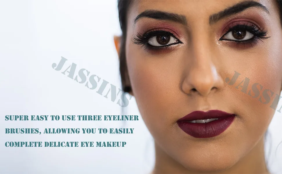 Eyeliner Brushes Set,Fine Angled Eyeliner Brush,JASSINS Precision Gel Eye Liner Ultra Fine Bent Makeup Brush(3 Pieces) 3Pieces - product information 23