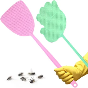 Lythor Fly Swatter, Strong Flexible Manual Pest Control Colorful Plastic with 18.7" Durable Long Handle Plastic Fly Swatter Best for Home (4, 4 Color) 4 4 Color - Fly Swatter