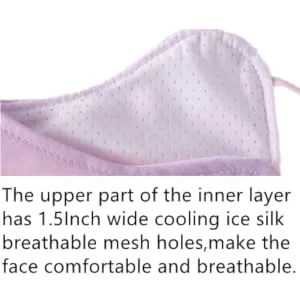 Ligart UV Face Mask Washable Reusable Exercise Breathable Sun Protection Golf Sports Face Mask for Women Solid Color - breathable cooling ice silk