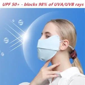 Ligart UV Face Mask Washable Reusable Exercise Breathable Sun Protection Golf Sports Face Mask for Women Solid Color - UV MASK