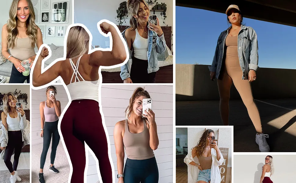 HeyNuts Longline Zeal Bras Medium Impact Wirefree Sports Bras Workout Tank Tops with Removable Pads, A-D Cups Medium White - 023-M