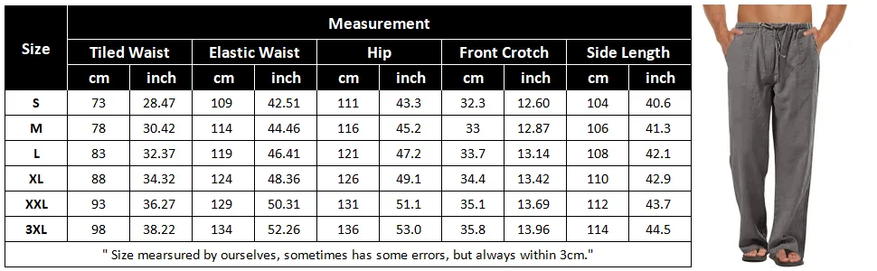 AUDATE Men's Pants Summer Beach Trousers Cotton Linen Trouser Casual Lightweight Drawstring Yoga Pant Green Medium - product information 11