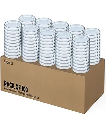 Vabiooth Rounded Edge Microscope Slides Kit, 50 Pcs Pre-Cleaned Blank Microscope Slides and 100 Pcs 22x22mm Square Coverslips Cover Glass for Monocular Binocular Trinocular Microscopes Blank Slides/150 Pcs - petri dish