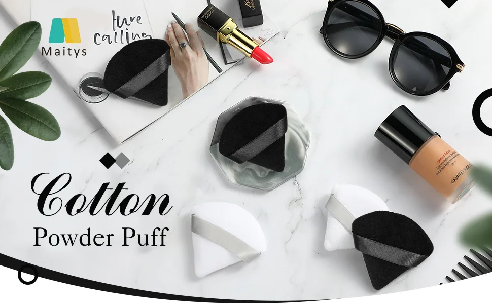 10 Pieces Pure Powder Puff Face Triangle Soft Makeup Powder Puff for Loose Powder Mineral Powder Body Powder Makeup Tool - product information 1