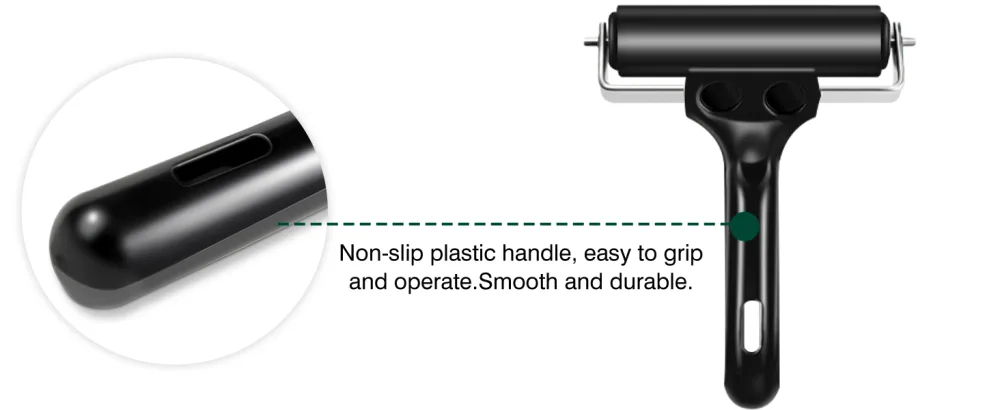 Lydia's Deal Rubber Roller Brayer for Printmaking, Ink Roller Tool Brayer Rollers for Crafting, Printing, Inking and Stamping (4-Inch, Black) - rubber brayer roller-handle